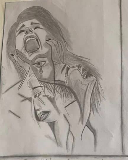 Painting by Sadra Rahmani inspired by the book بوف کور by صادق هدایت